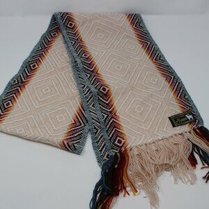 Punandino Alpaca Wool Scarf Soft Lightweight Coral Staggered Fringe ~ 5.5' x 8"